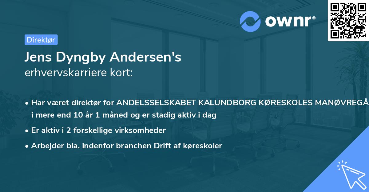 Jens Dyngby Andersen's erhvervskarriere kort