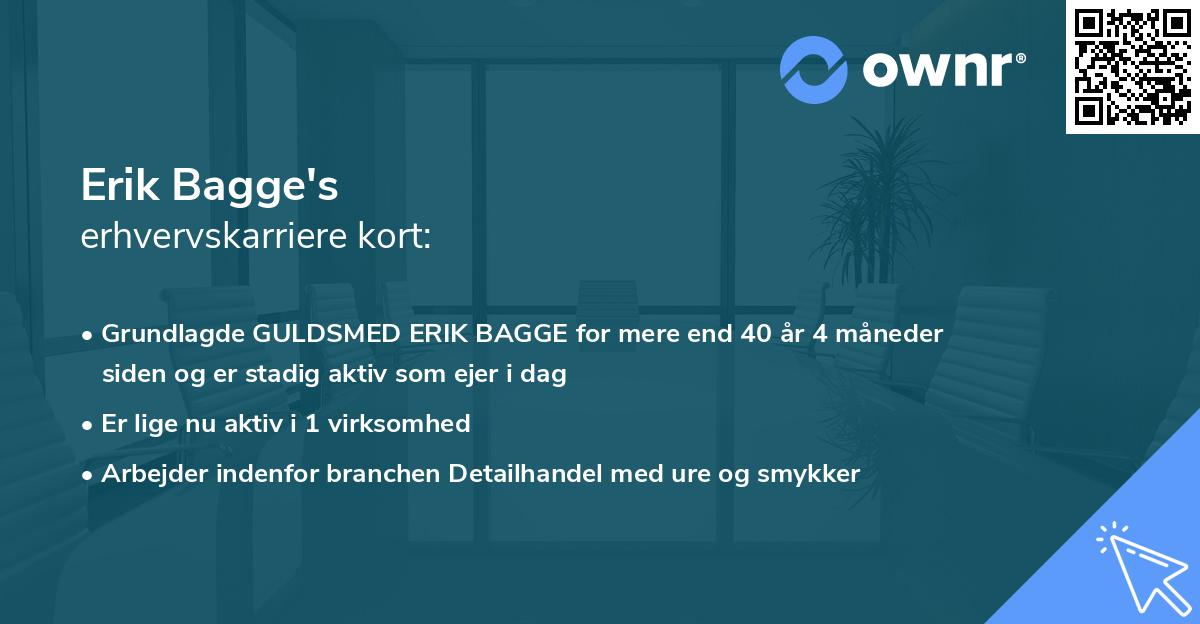 Erik Bagge's erhvervskarriere kort