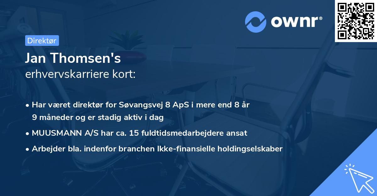 Jan Thomsen's erhvervskarriere kort