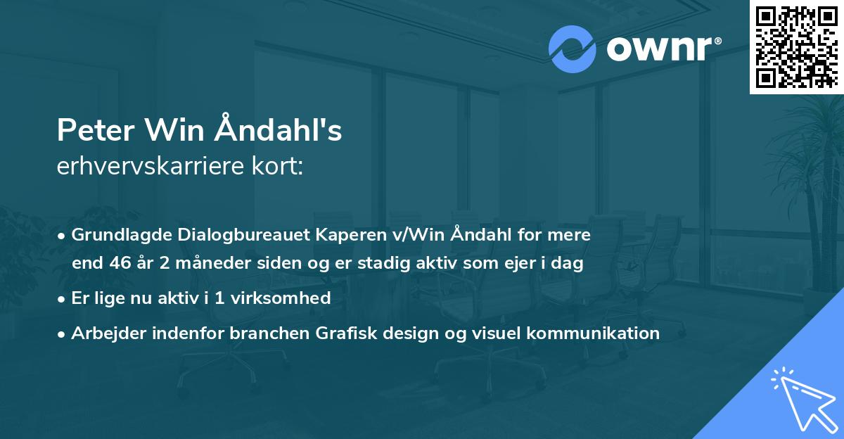 Peter Win Åndahl's erhvervskarriere kort