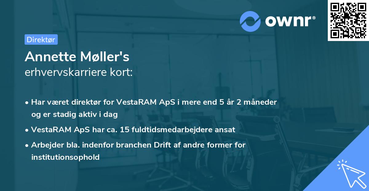 Annette Møller's erhvervskarriere kort