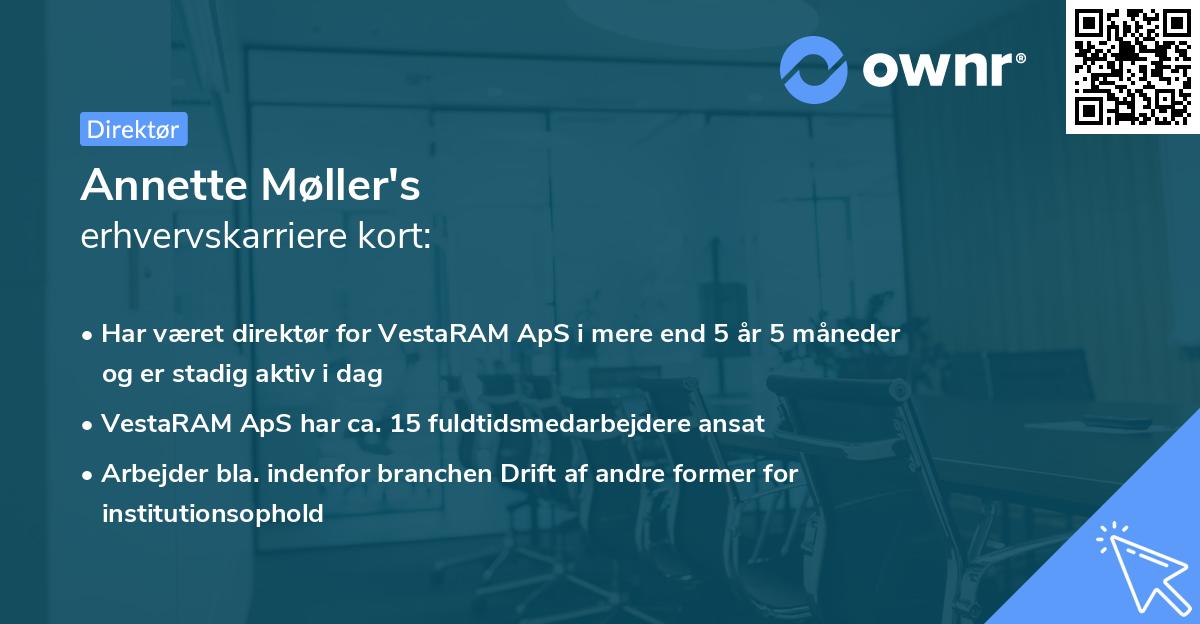 Annette Møller's erhvervskarriere kort