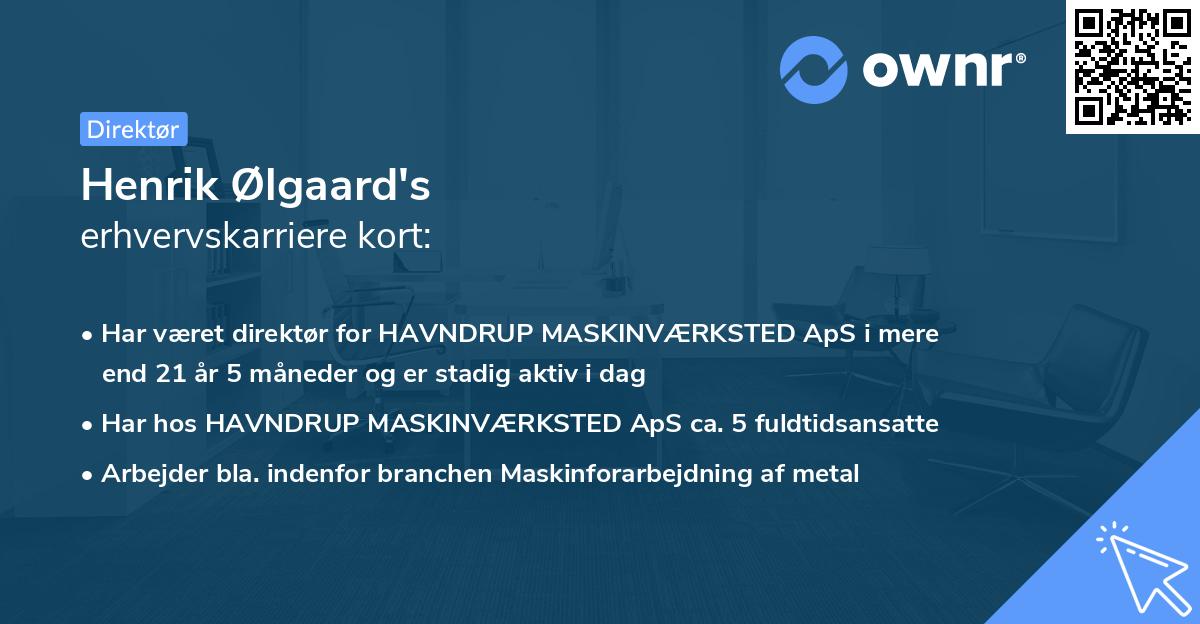 Henrik Ølgaard's erhvervskarriere kort