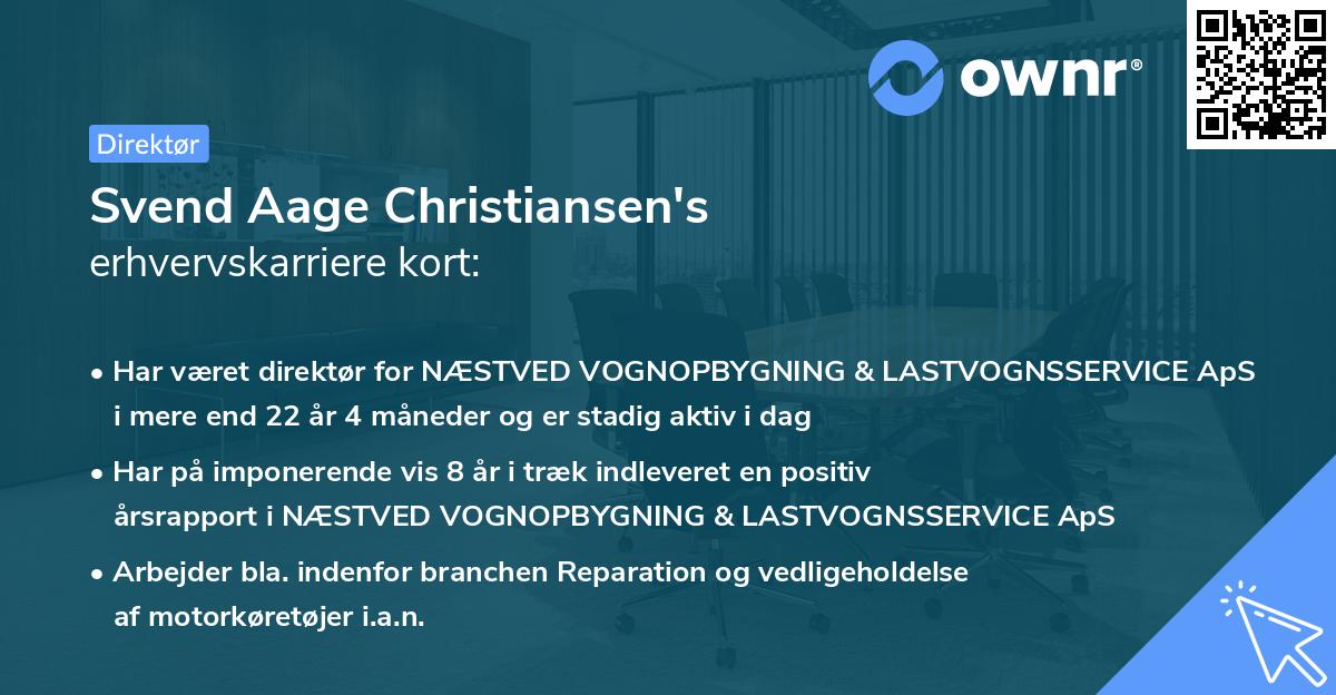 Svend Aage Christiansen's erhvervskarriere kort