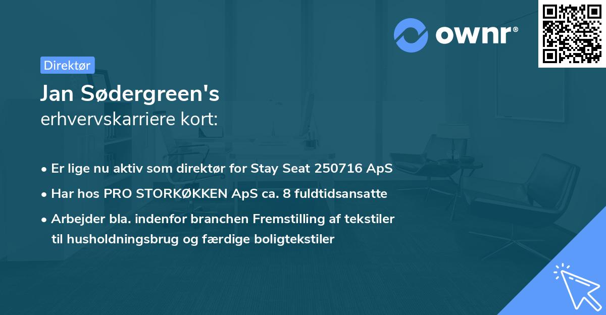 Jan Sødergreen's erhvervskarriere kort