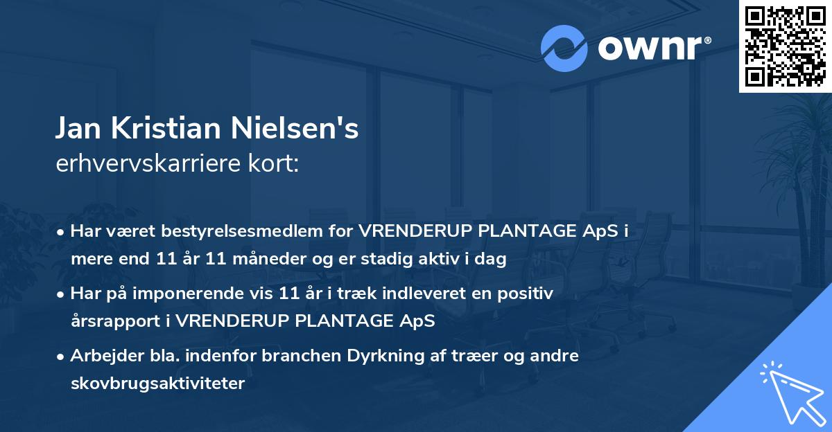 Jan Kristian Nielsen's erhvervskarriere kort