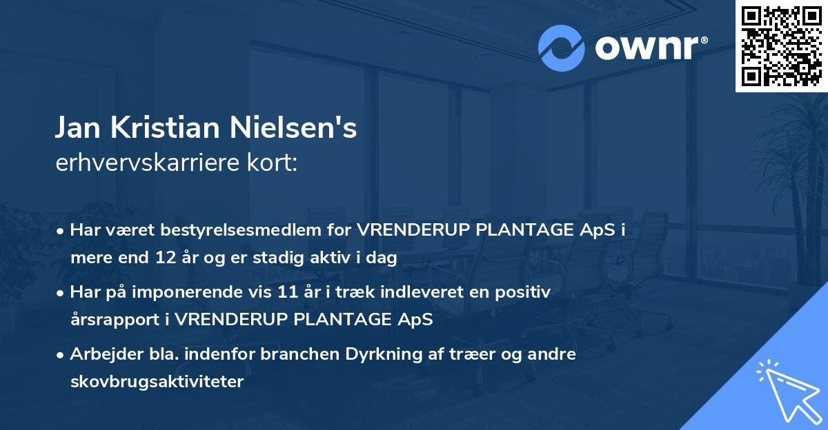 Jan Kristian Nielsen's erhvervskarriere kort