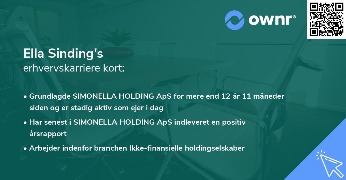 Ella Sinding's erhvervskarriere kort