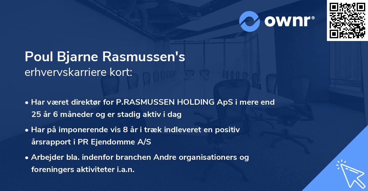 Poul Bjarne Rasmussen's erhvervskarriere kort