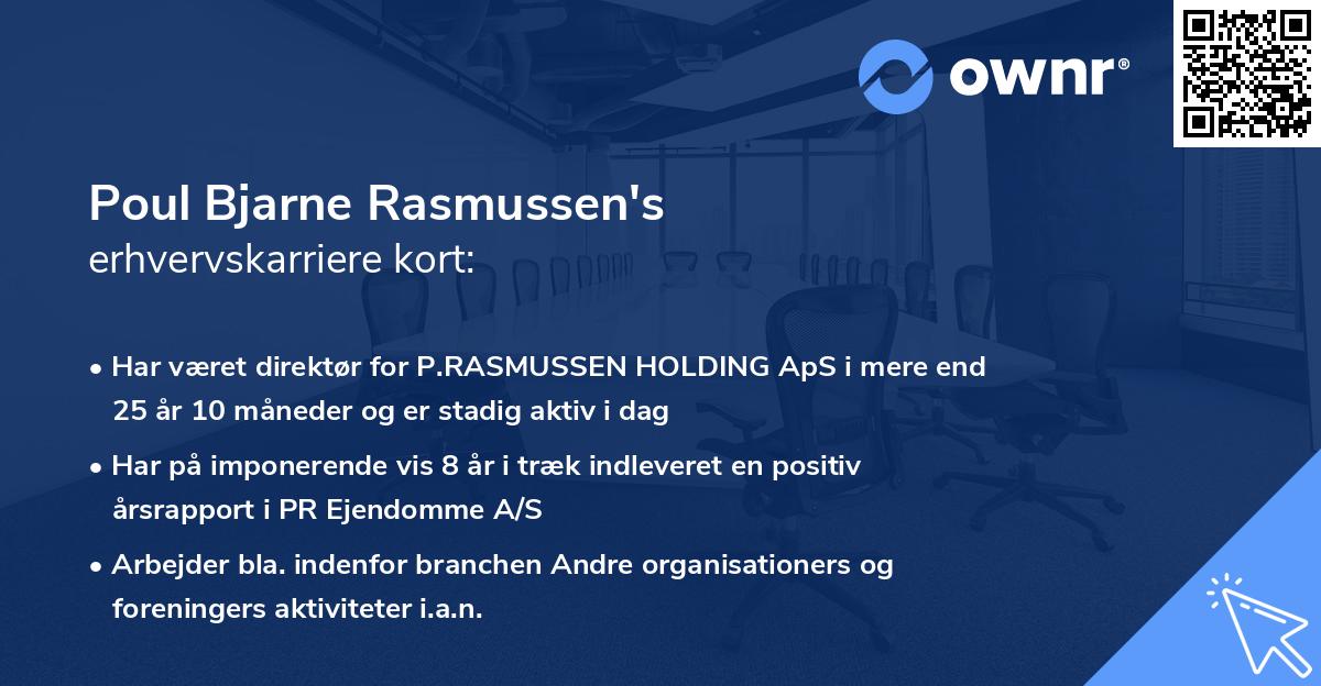 Poul Bjarne Rasmussen's erhvervskarriere kort