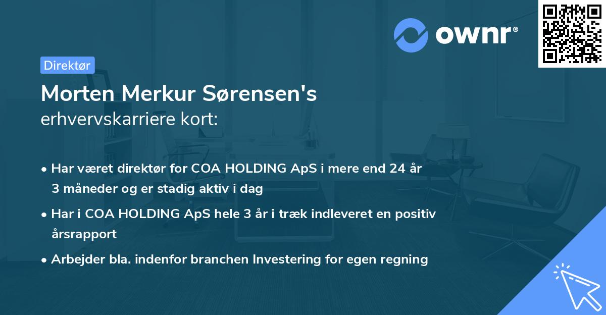 Morten Merkur Sørensen's erhvervskarriere kort