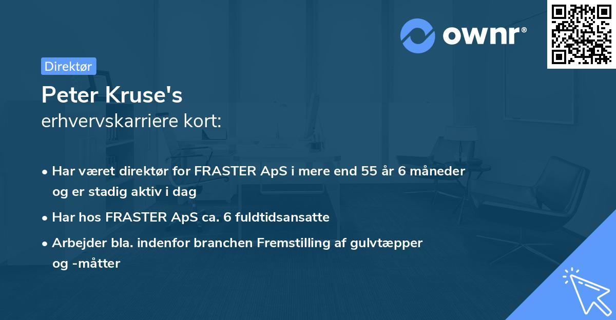 Peter Kruse's erhvervskarriere kort
