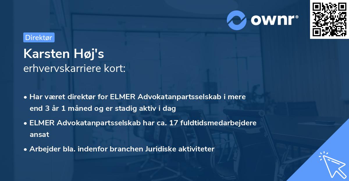 Karsten Høj's erhvervskarriere kort