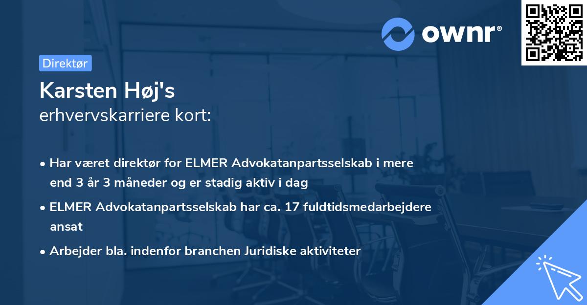 Karsten Høj's erhvervskarriere kort