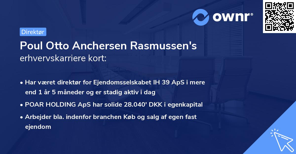 Poul Otto Anchersen Rasmussen's erhvervskarriere kort