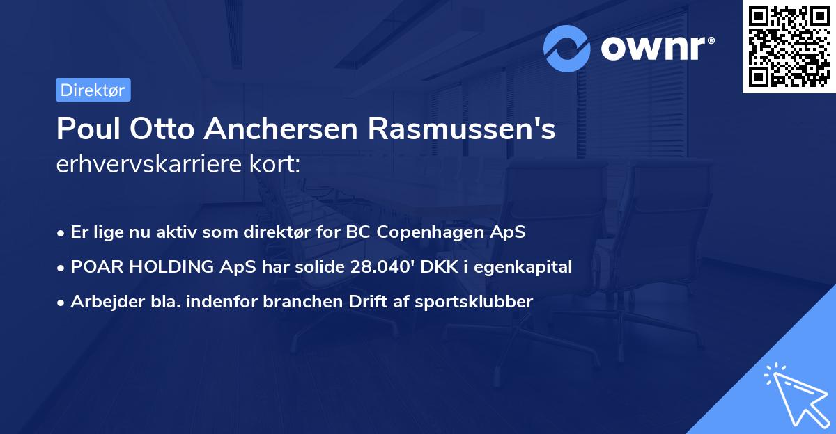 Poul Otto Anchersen Rasmussen's erhvervskarriere kort