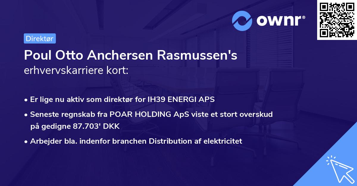 Poul Otto Anchersen Rasmussen's erhvervskarriere kort