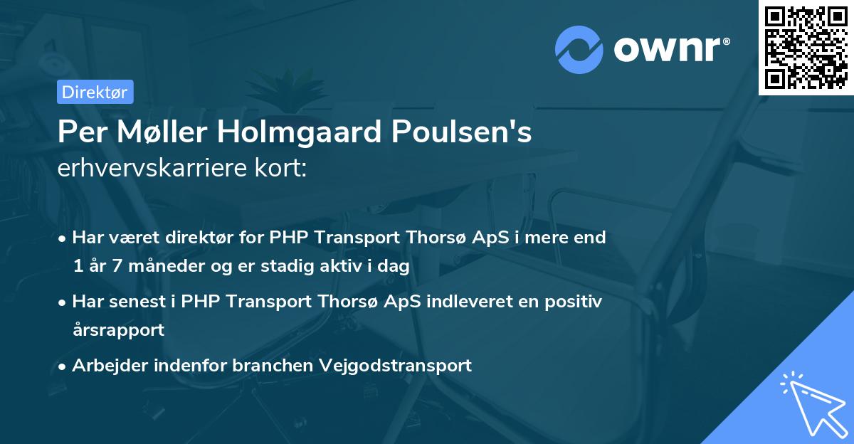 Per Møller Holmgaard Poulsen's erhvervskarriere kort