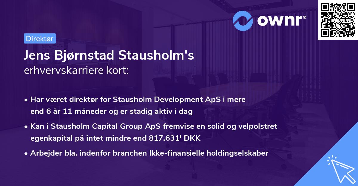 Jens Bjørnstad Stausholm's erhvervskarriere kort