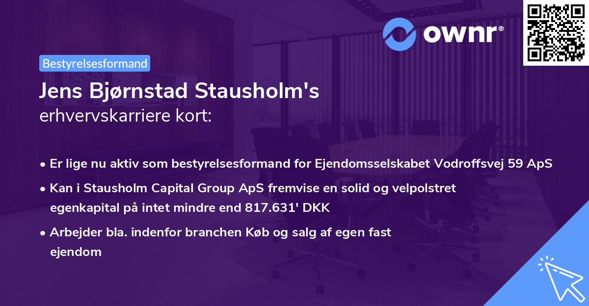 Jens Bjørnstad Stausholm's erhvervskarriere kort