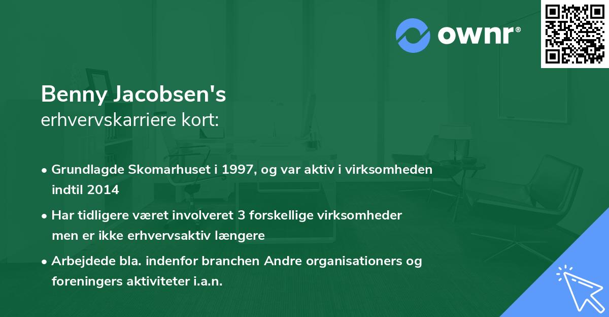Benny Jacobsen's erhvervskarriere kort
