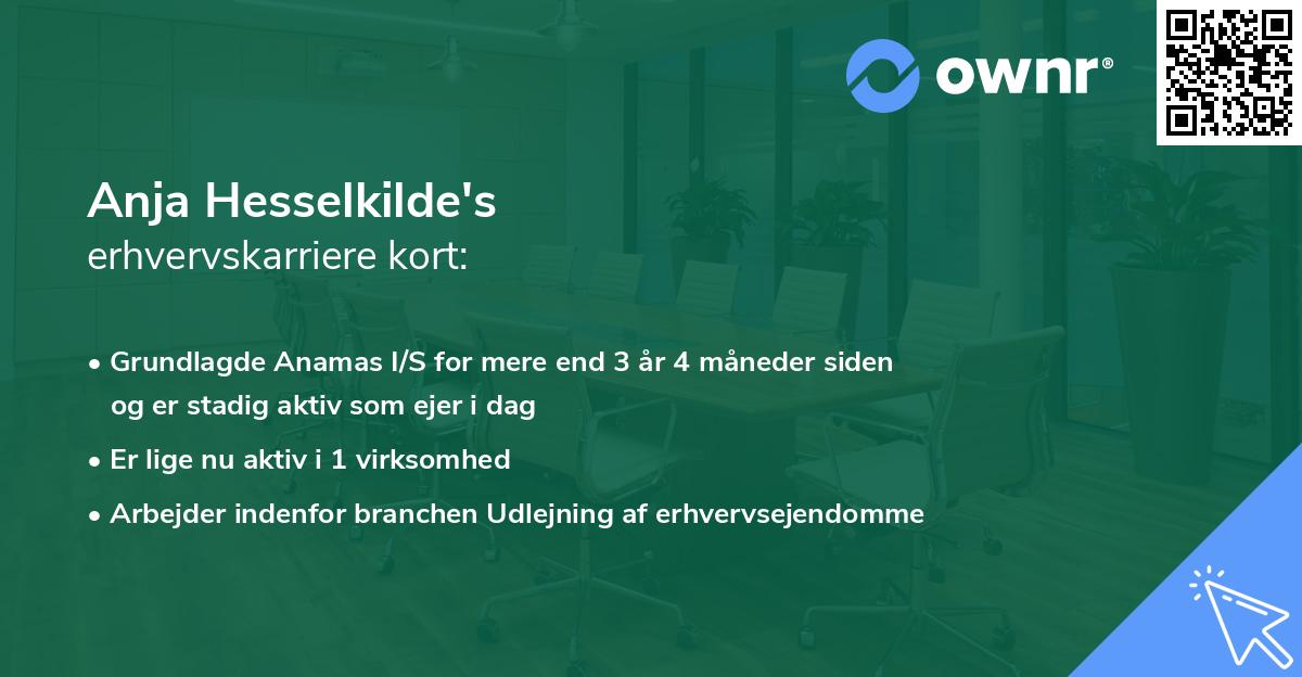 Anja Hesselkilde's erhvervskarriere kort