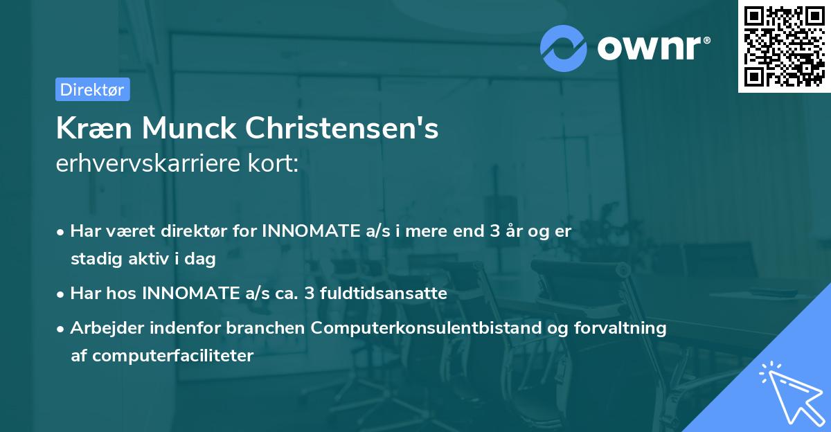 Kræn Munck Christensen's erhvervskarriere kort