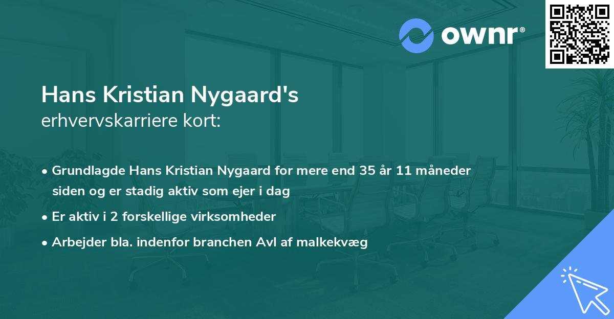 Hans Kristian Nygaard's erhvervskarriere kort