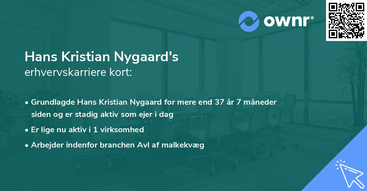 Hans Kristian Nygaard's erhvervskarriere kort