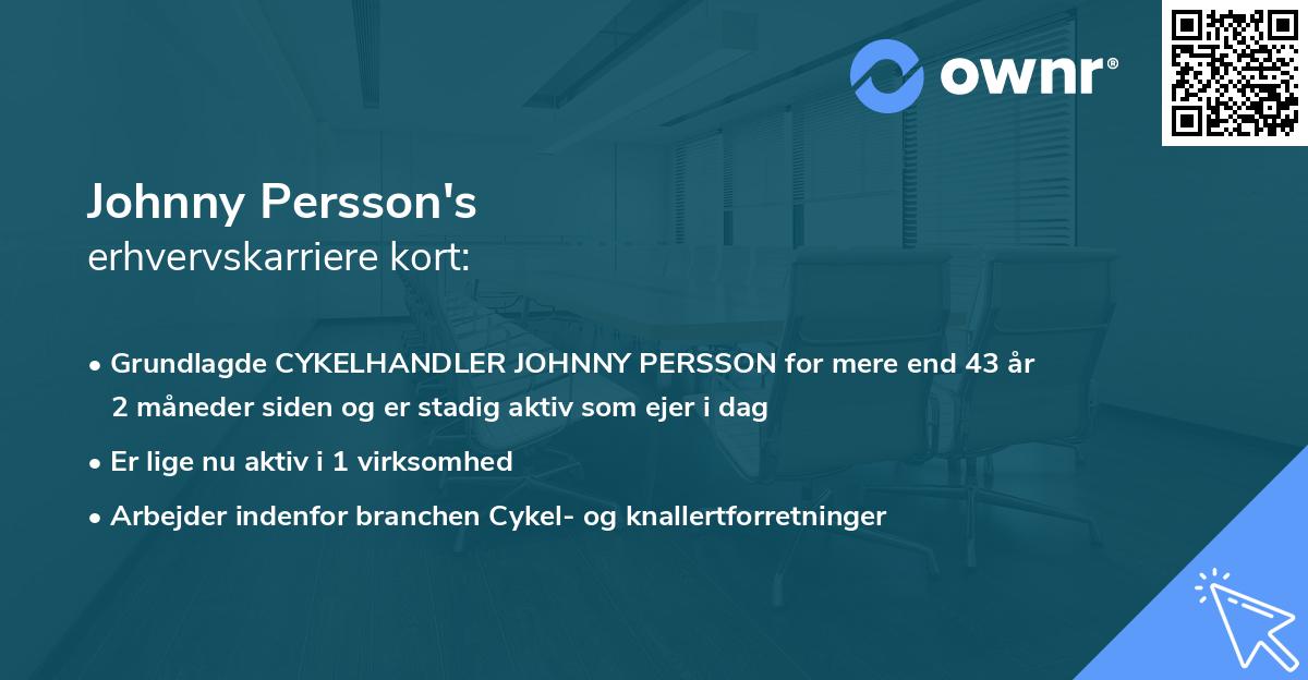 Johnny Persson's erhvervskarriere kort