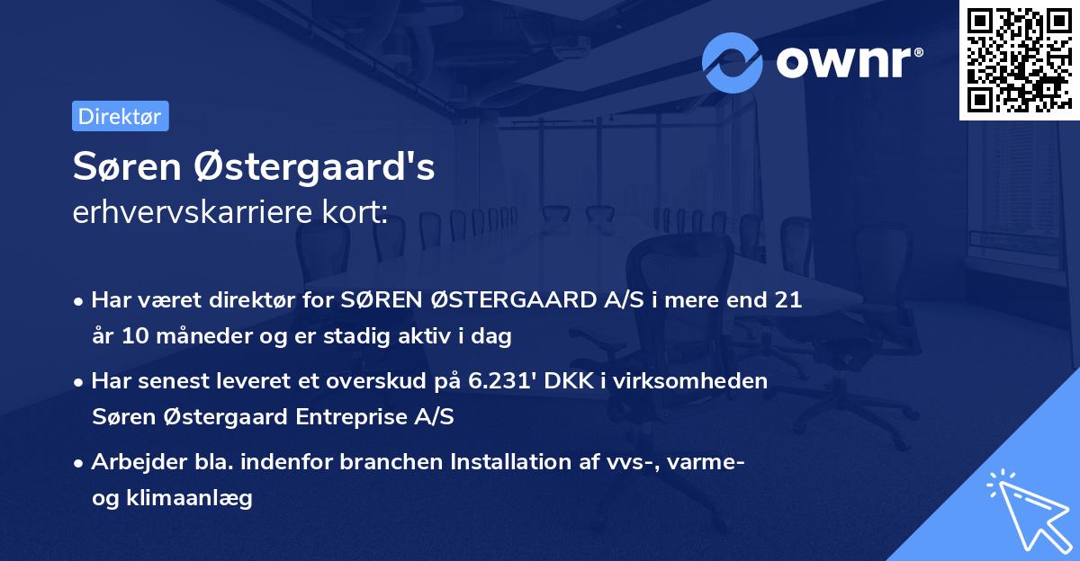 Søren Østergaard's erhvervskarriere kort