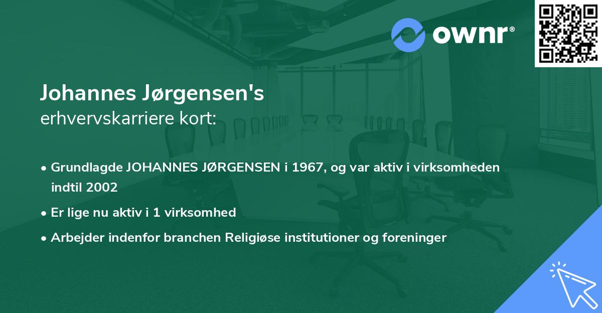 Johannes Jørgensen's erhvervskarriere kort