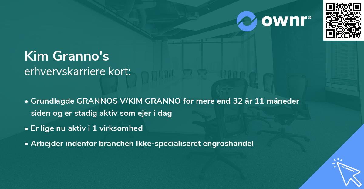 Kim Granno's erhvervskarriere kort