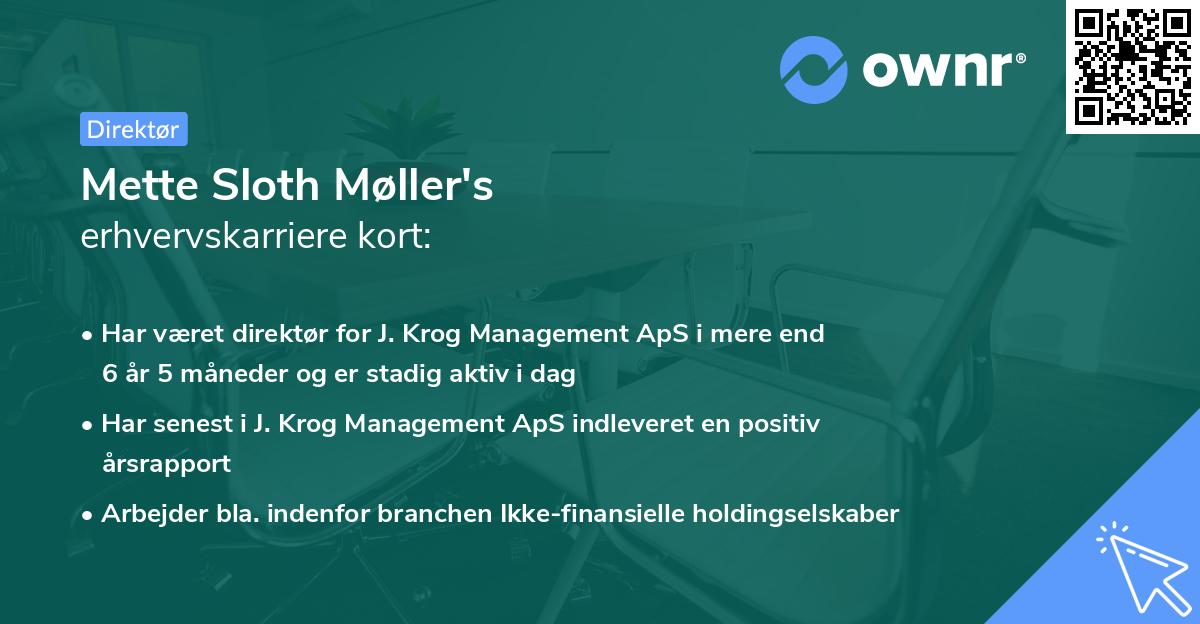 Mette Sloth Møller's erhvervskarriere kort