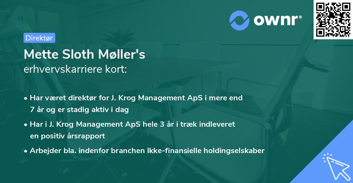 Mette Sloth Møller's erhvervskarriere kort