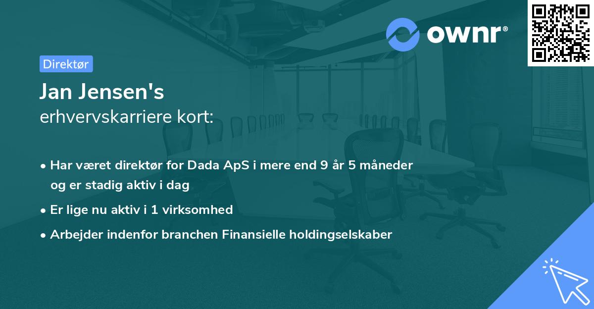 Jan Jensen's erhvervskarriere kort