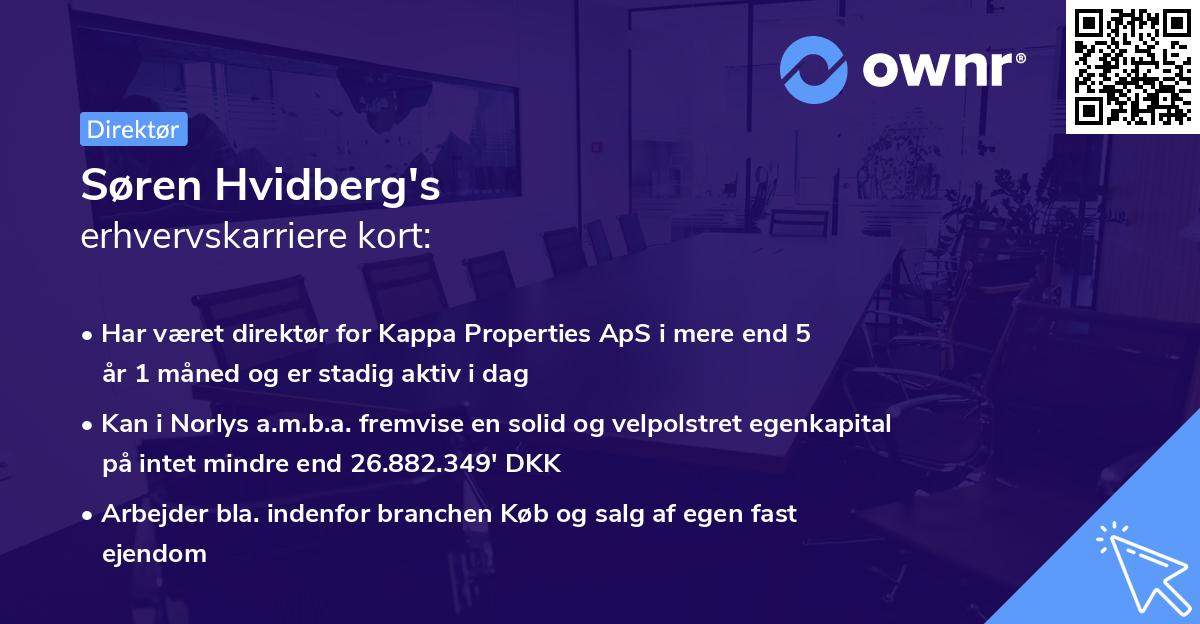 Søren Hvidberg's erhvervskarriere kort