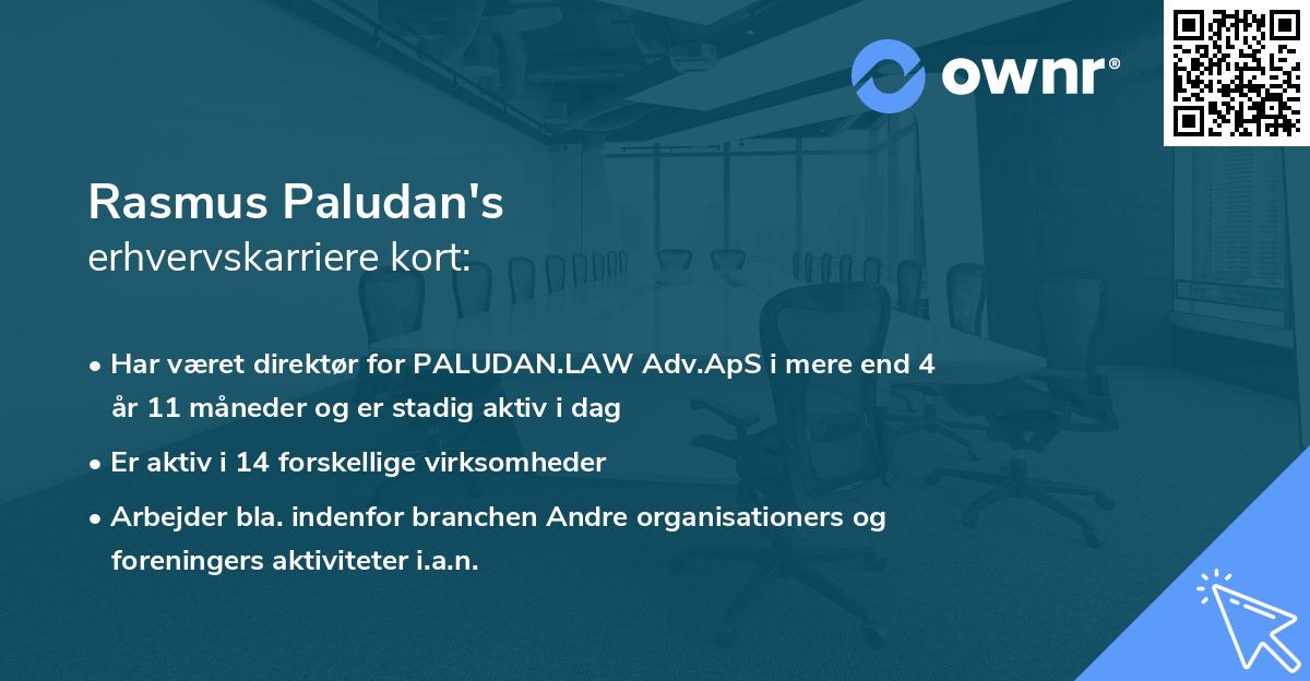 Rasmus Paludan's erhvervskarriere kort