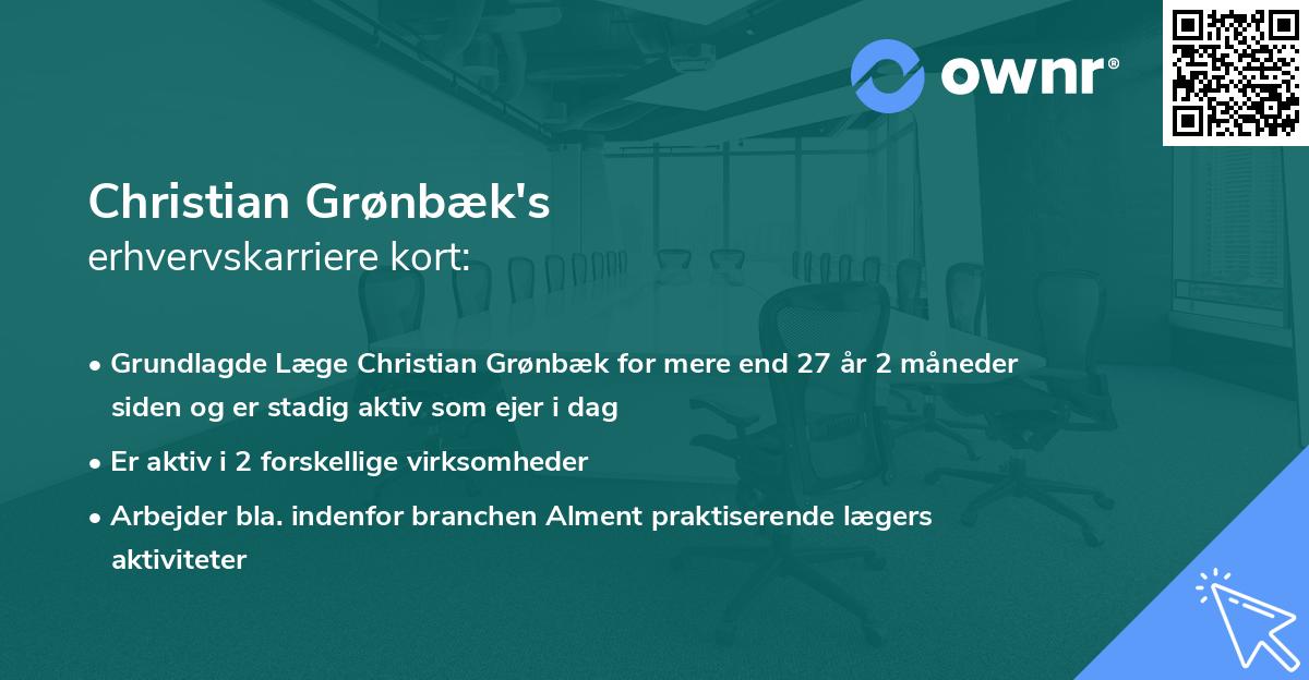 Christian Grønbæk's erhvervskarriere kort