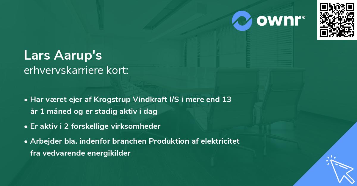 Lars Aarup's erhvervskarriere kort