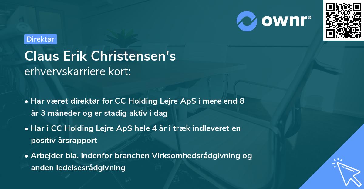Claus Erik Christensen's erhvervskarriere kort