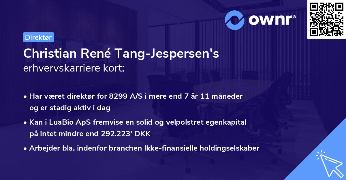 Christian René Tang-Jespersen's erhvervskarriere kort