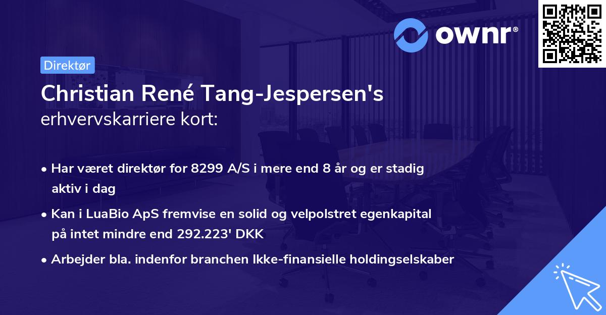 Christian René Tang-Jespersen's erhvervskarriere kort