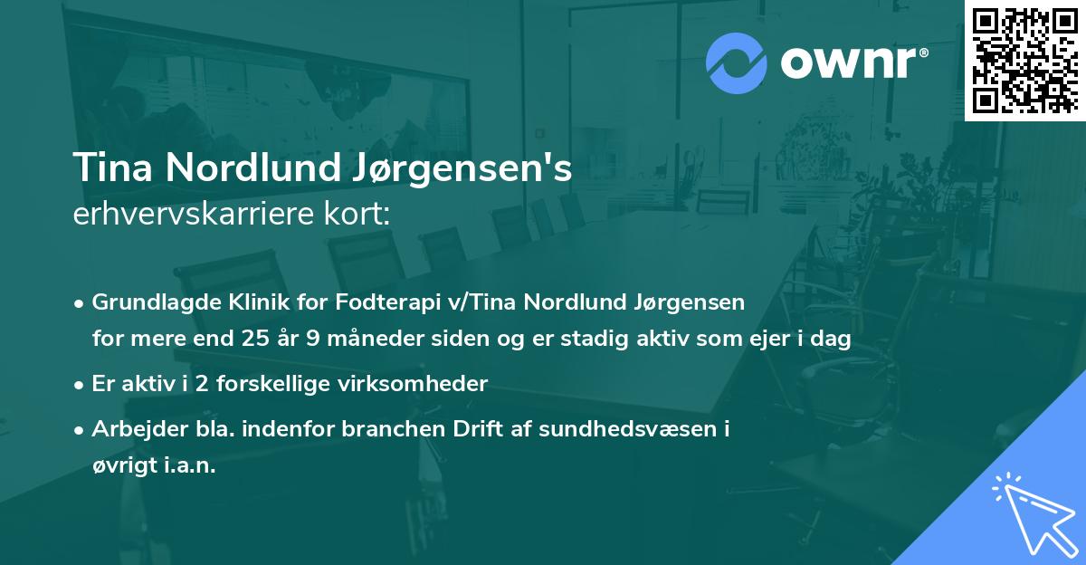 Tina Nordlund Jørgensen's erhvervskarriere kort