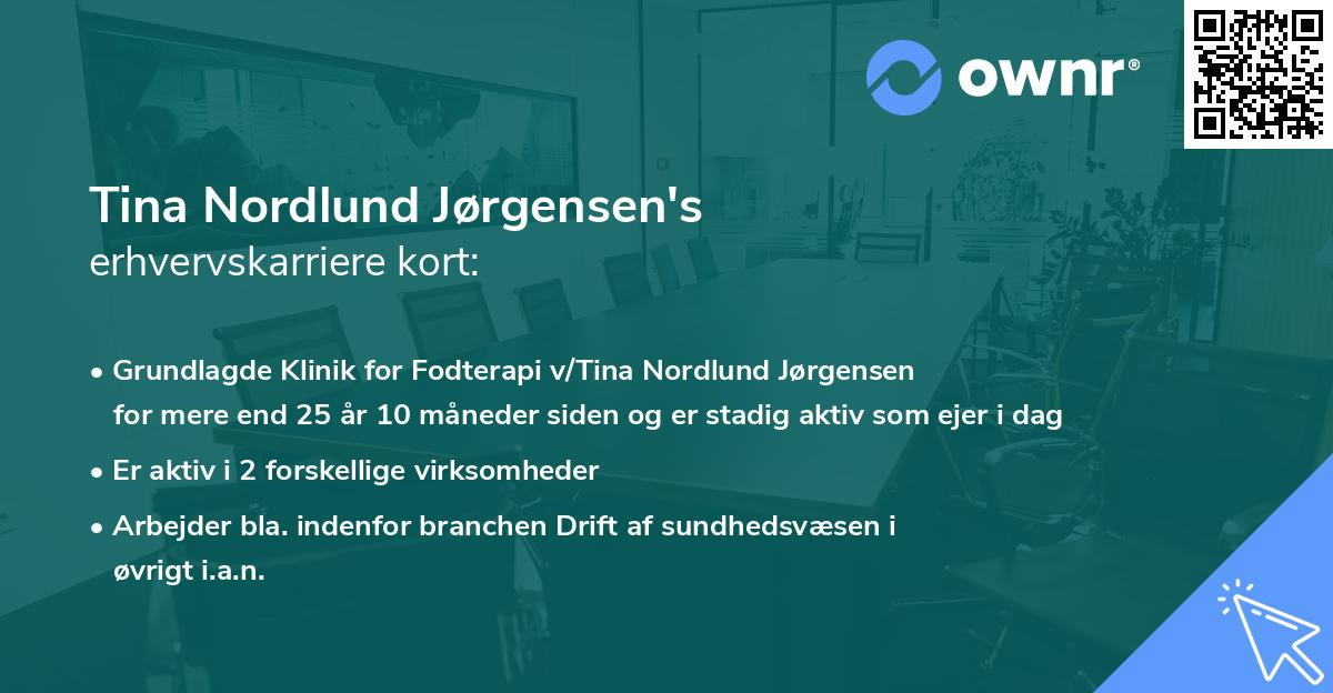 Tina Nordlund Jørgensen's erhvervskarriere kort