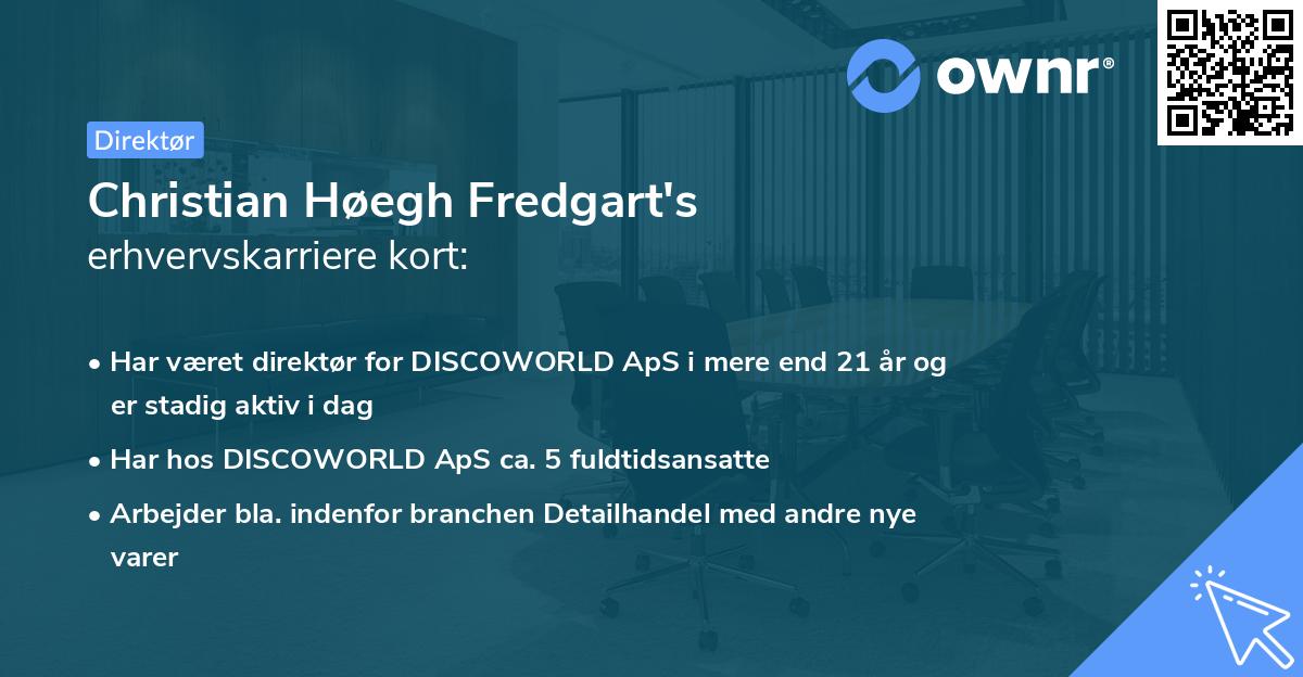 Christian Høegh Fredgart's erhvervskarriere kort