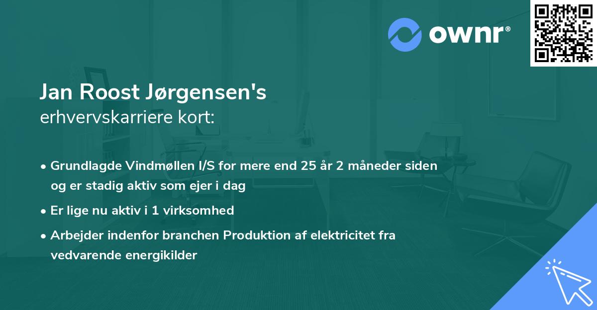 Jan Roost Jørgensen's erhvervskarriere kort