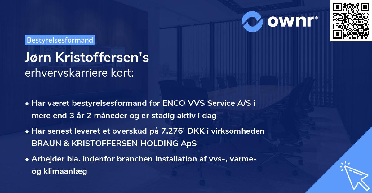 Jørn Kristoffersen's erhvervskarriere kort