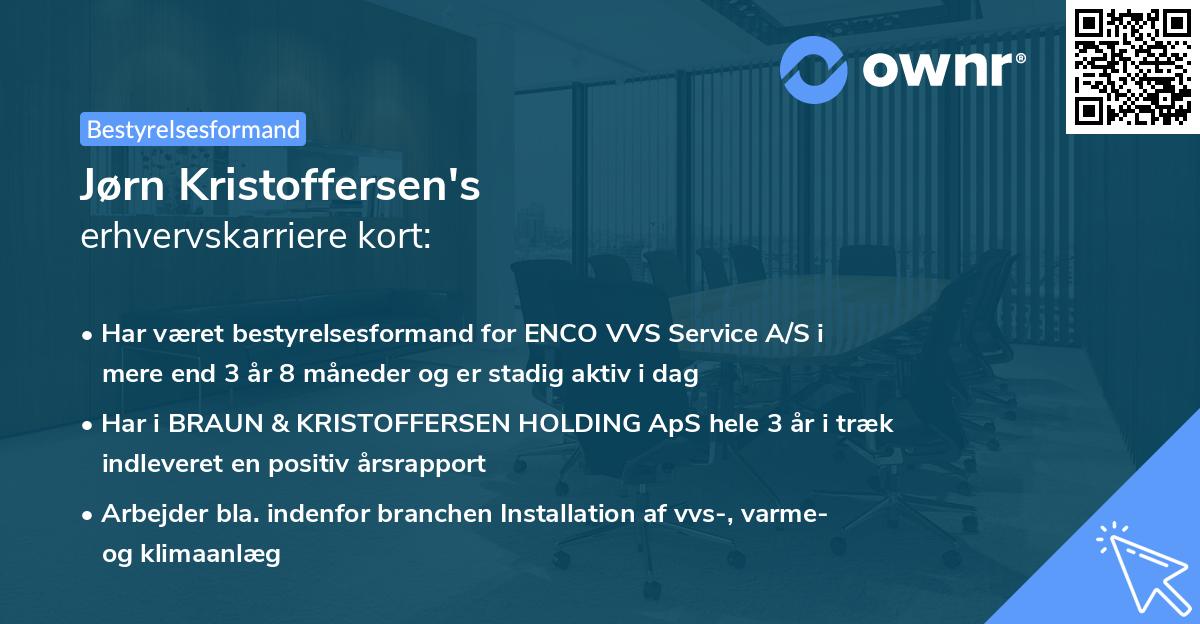 Jørn Kristoffersen's erhvervskarriere kort
