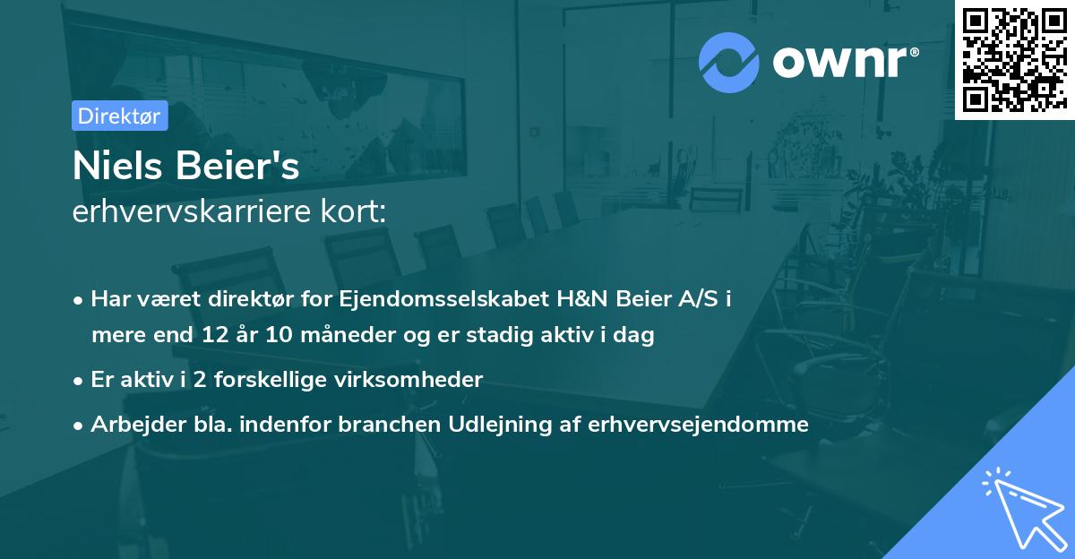 Niels Beier's erhvervskarriere kort